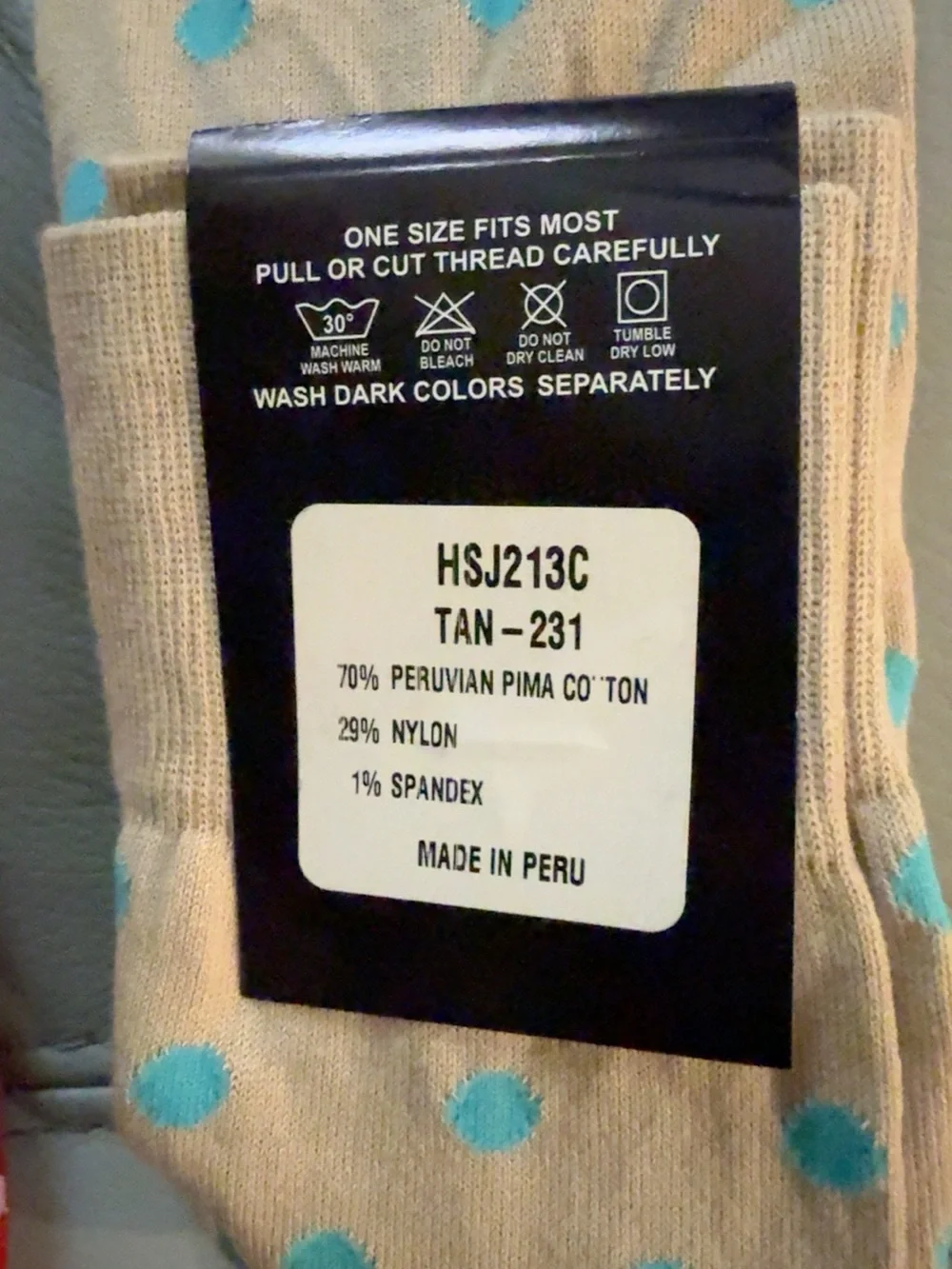 NWT Paul Fredrick Pima Cotton Polka Dot Dress Socks 2 Pair Made in Peru